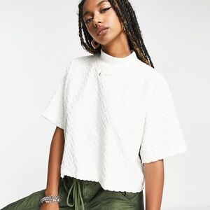 Nike Womens Shirt Ivory Center Swoosh Mock Neck. A051